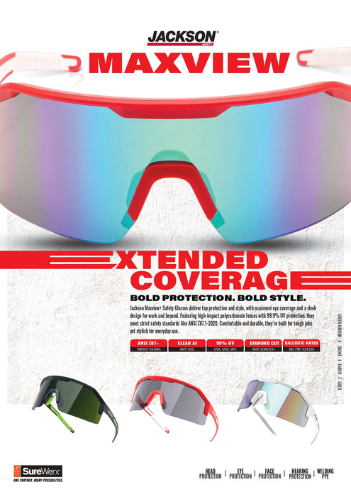 12 Pair SAFETY GLASSES - MAXVIEW - Detectable Warning Products