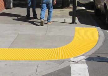 Detectable Warning Composite Cast in Place Truncated Dome Replaceable Radius Offered by DWP - Detectable Warning Panels